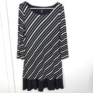 White House Black Market Black and White Striped Dress